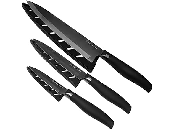 Nonstick Titanium Plated 3pc Knife Set