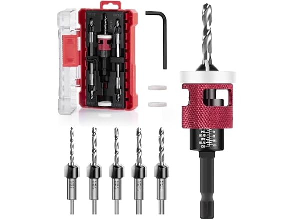 Csyibeielec 7 Pcs Countersink Drill Bit