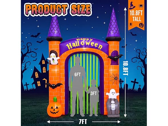 10.8FT Halloween Inflatable Arch Tombstone