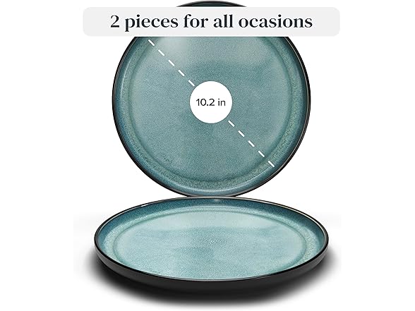 Ibiza-Style Stoneware Dinner Plates Set of 2