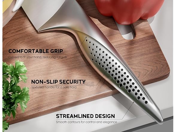 ASETY 15 PCS Stainless Steel Knife Set