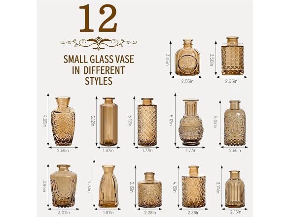 Sawoake Mini Bud Vases Set of 12 As