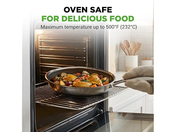 NutriChef 10" Stainless Steel Frying Pan