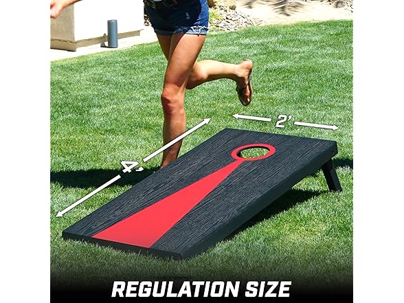 GoSports Dark Regulation Size Solid Wood Cornhole Set