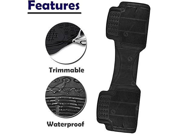 Zone Tech FM001 Rubber Car Interior Floor Mat Black