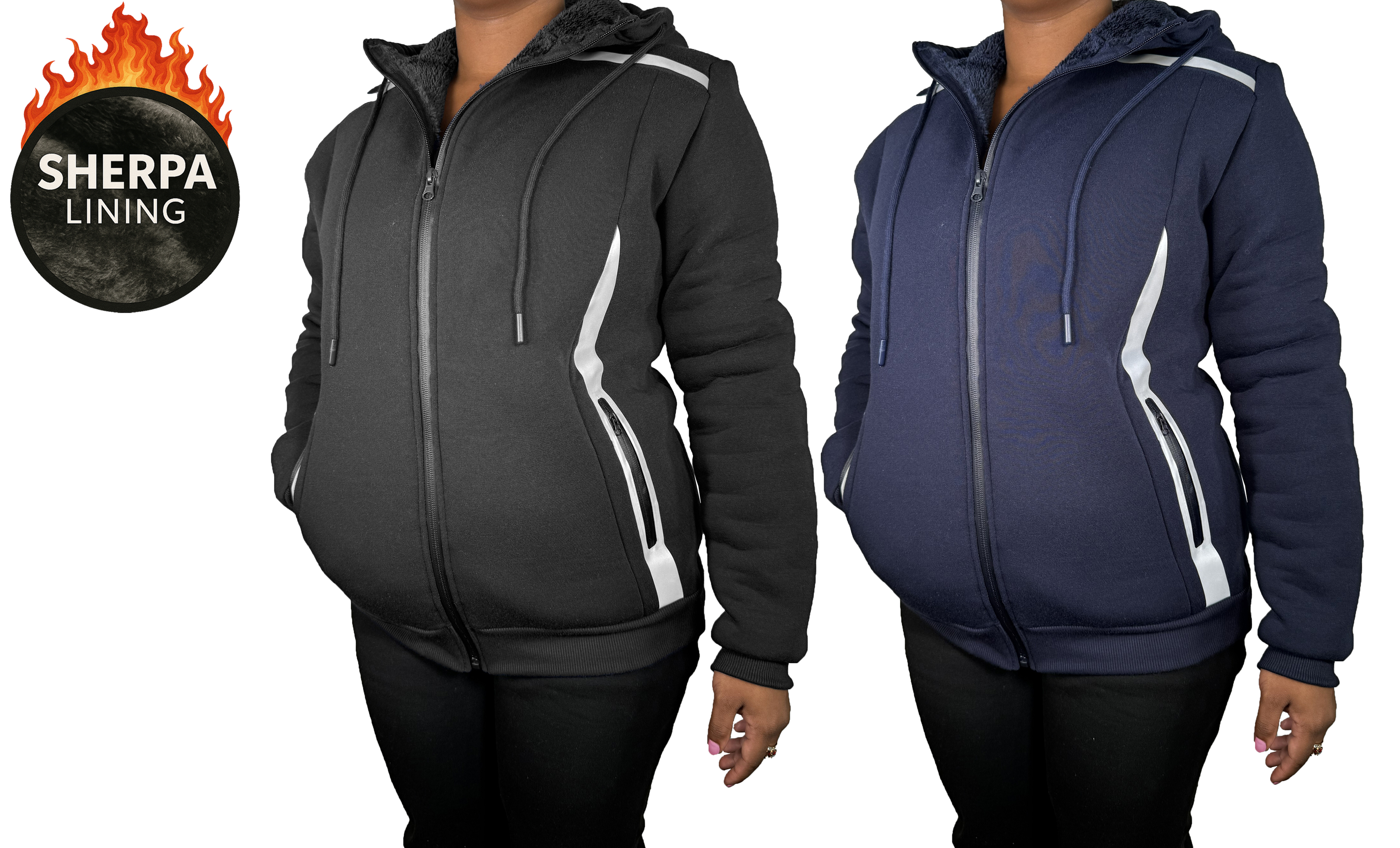 Womens Sherpa Reflective Tech Zip Hoodie - Gallery 27