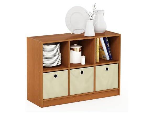 Furinno Basic 3x2 Bookcase Storage w/Bins