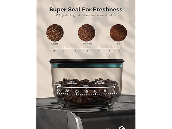 Espresso Machine with Grinder & Milk Frother 