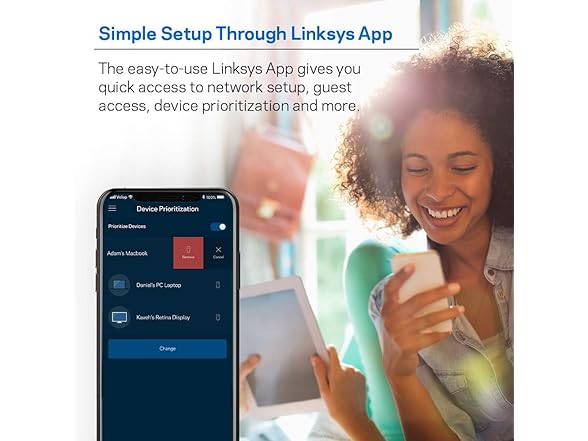 Linksys WHW0301 Velop Intelligent Mesh WiFi Router System: AC2200 Tri-Band, Network for Full-Speed Coverage, Computer Internet Wireless Routers Extender for Home (White, 3-Pack) (Renewed) (Open Box)