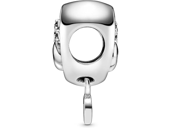 PANDORA Paw Heart Sterling Silver Charm Clear