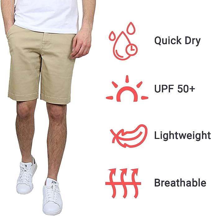 2Pk Asst Mens Stretch Chino Shorts - Gallery 17