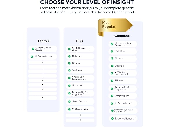 LifeDNA Starter DNA Test Kit, 13 Methylation