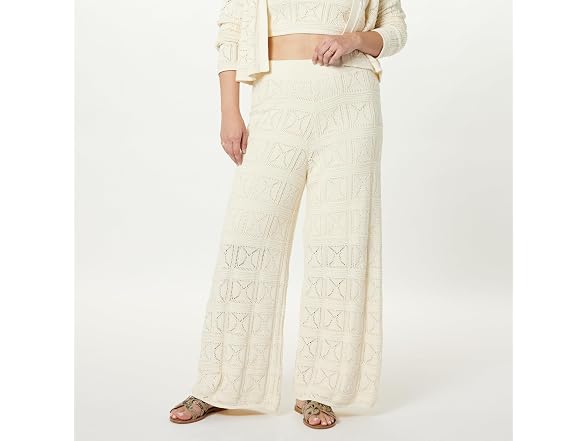 The Drop Women Diza Pull Flare Leg Crochet Pant - Gallery 6