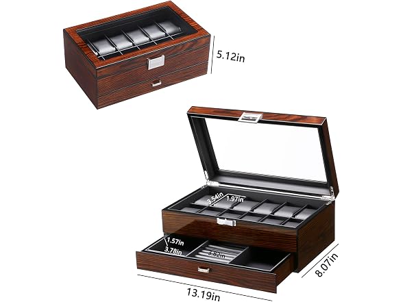 BEWISHOME High-End Watch Box 12-Slot