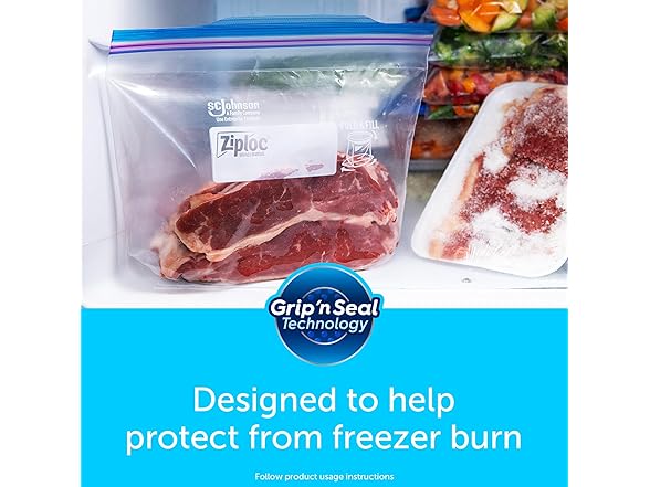 Ziploc Ziploc Freezer Bags with New Grip 'n Sea