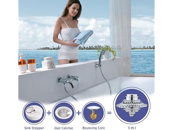HGHGK 3-in-1 Bathtub Drain Stopper