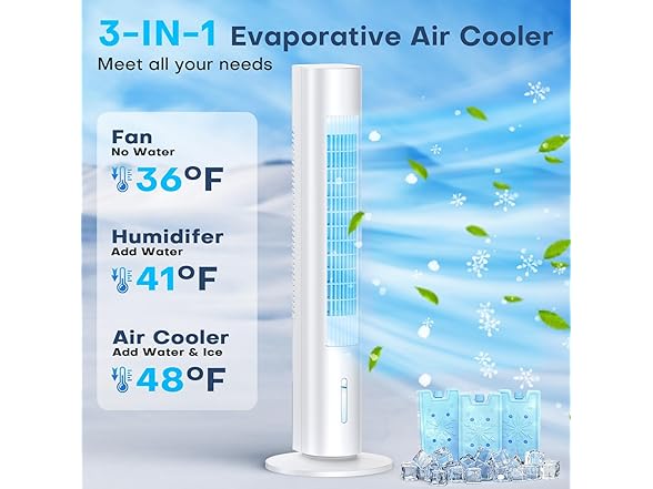 MYICY MYICY Evaporative Air Cooler, 35" Window
