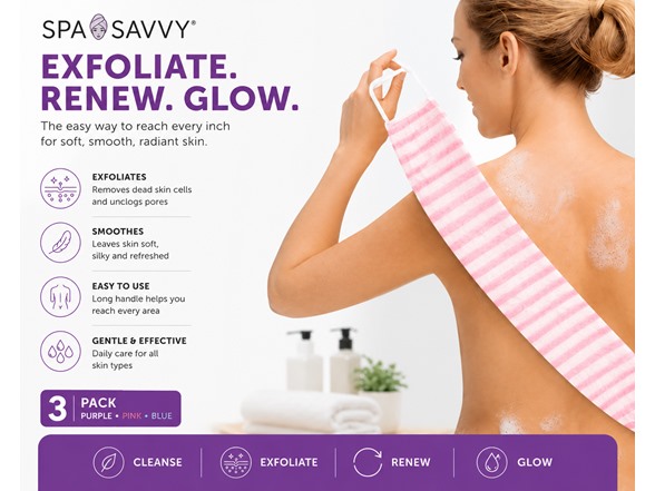 3-PK Shower Back Scrubber