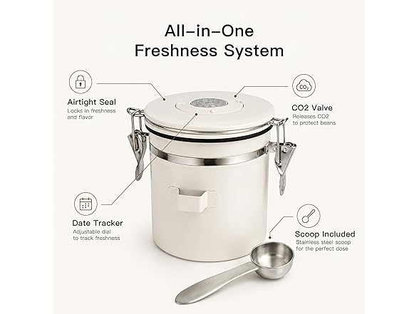 MEGAWISE 304 Stainless Steel Coffee Canister