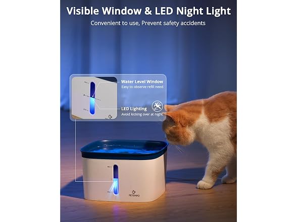 PETEMPO Cat Water Fountain135oz/4L Ultra Quiet Dog Water