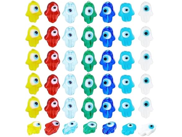 NBEADS About 113 Pcs Flower Shaped Evil Eye Beads
