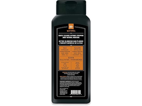 J R Watkins Men's Body Wash, Bergamot & Oak, 18 fl oz (532 ml)