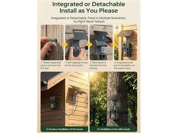 FKPCAM Trail Camera Solar WiFi 4K 64MP