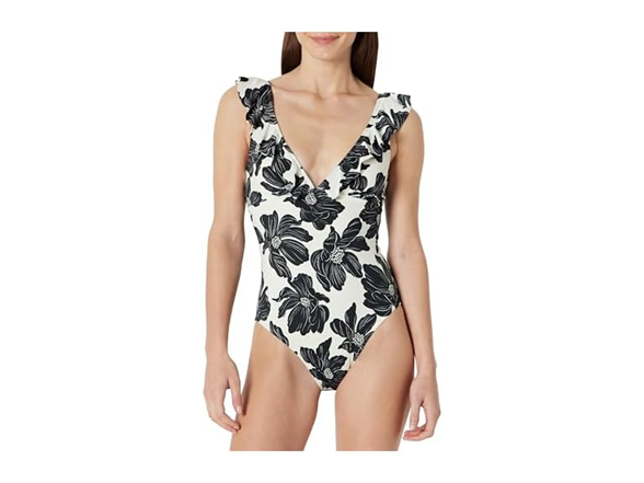 Cream Black Floral