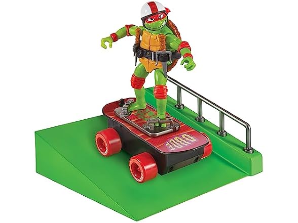 Mutant Mayhem Raphael on a Skateboard