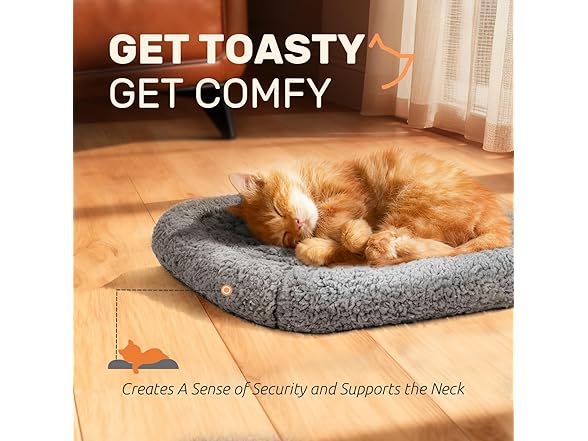 Grey 23 Inch Self Heating Pet Bed