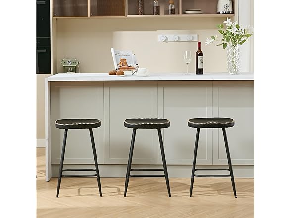 FIRAVOE Counter Stools Set of 3, Modern 24 inch Counter Height(Open Box)