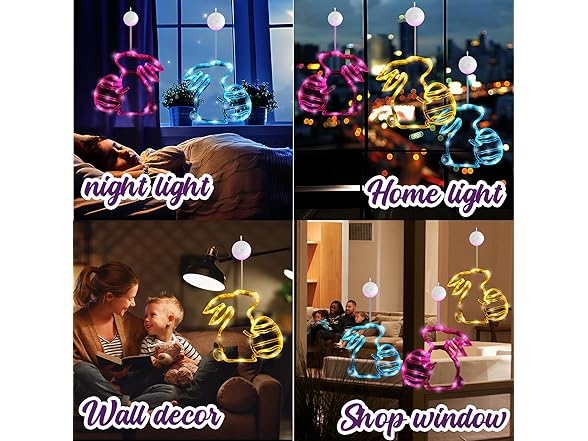 Easter Window Lights Hanging Bunny