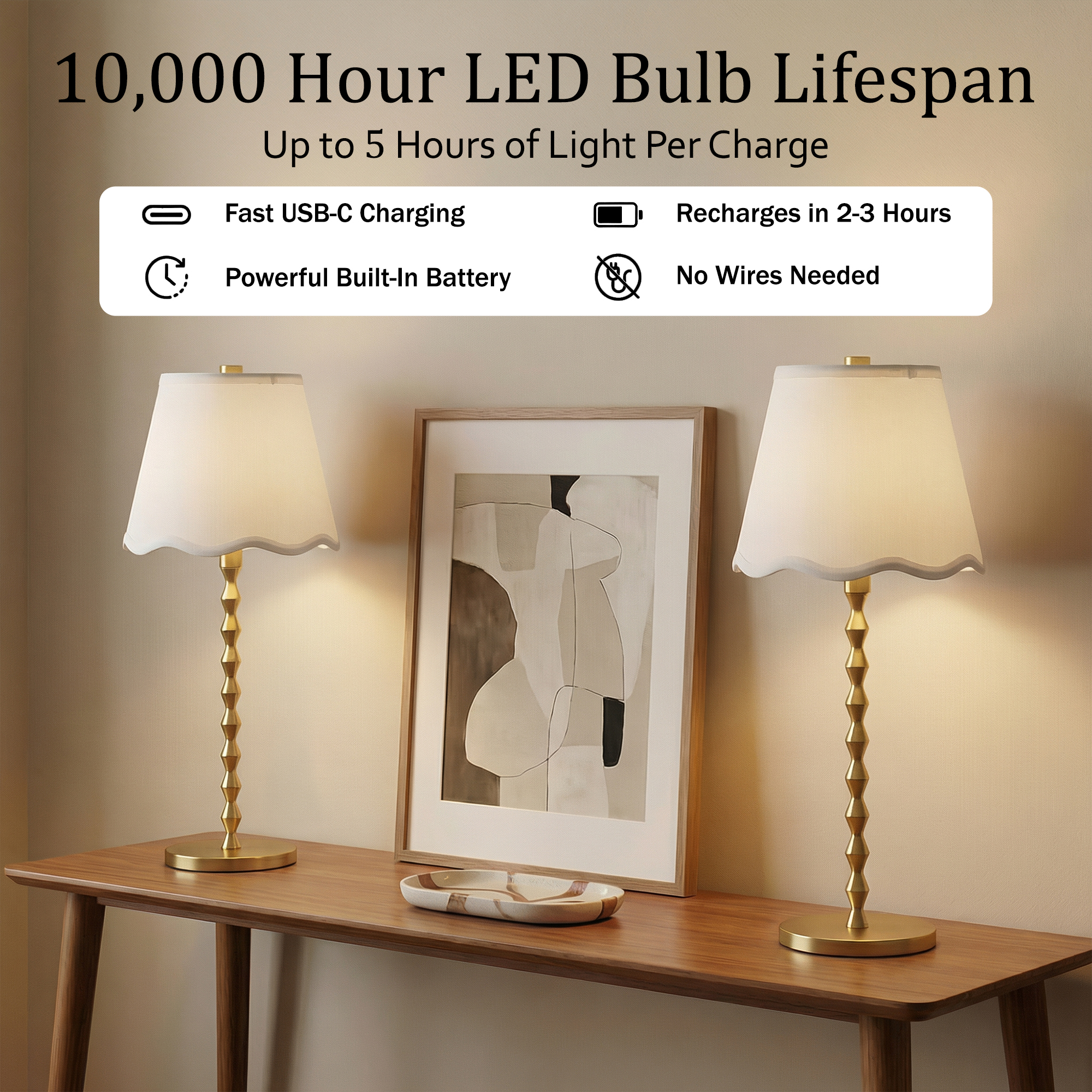 Diamond Stem Scalloped Shade Lamp - Gallery 19