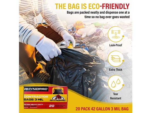 42 Gallon 3 Mil Contractor Trash Bag