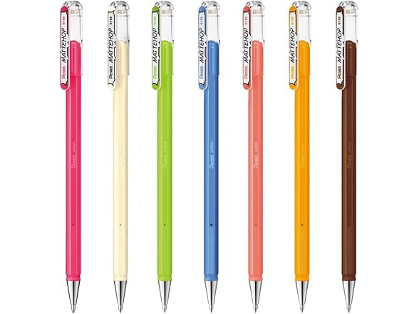 Pentel Matte Hop Sweet Color Ballpoint Pen, 7 Colors