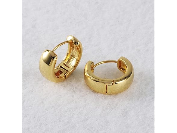 14K Gold Plated Cylindrical Hoop Earring