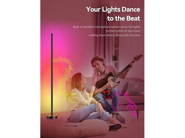 Smart RGBICW LED Corner Floor Lamp