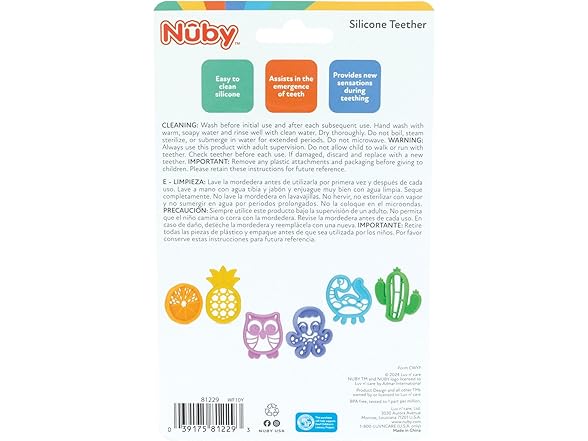 Nuby Soft Silicone Gum Massaging Baby Teether Toy