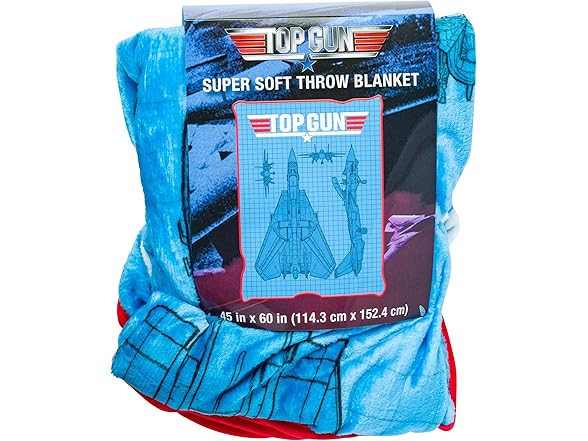 Silver Buffalo Top Gun Flannel Raschel Throw