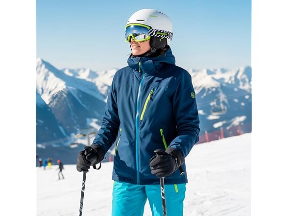 Black Ski Helmet with Ski Goggles