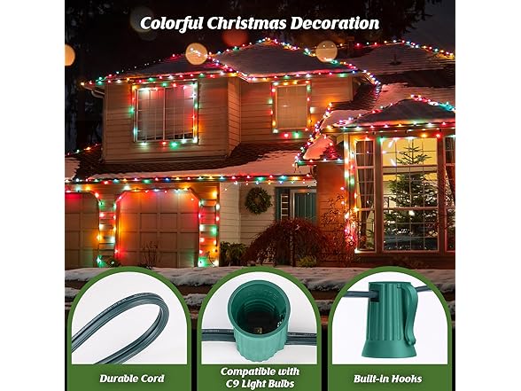 Brightever Commercial 500 FT C9 Christmas LED Lights String Outdoor