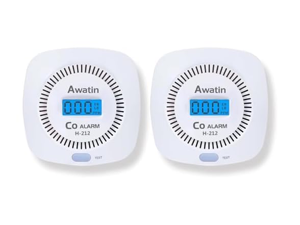 Awatin 2 Pack Carbon Monoxide Detectors