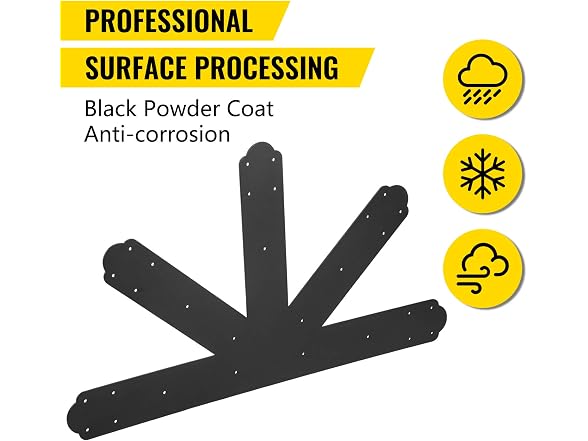 Gable Plate, Black Powder-Coated Truss Connector