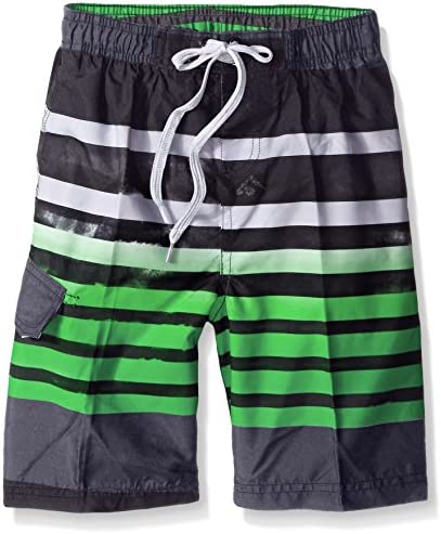 Kanu Surf boys Reflection Quick Dry Upf 50+ Beach Swim Trunks, Reflection Black/Green, 6-May US