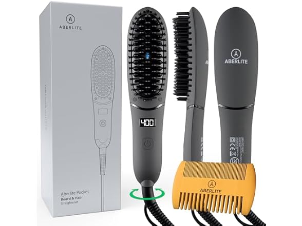 Compact Beard Straightening Heat Brush