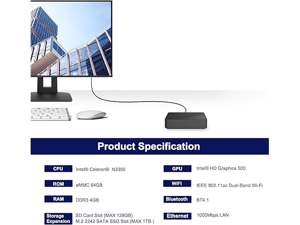 Win 10 Pro Mini PC N3350 4GB/64GB