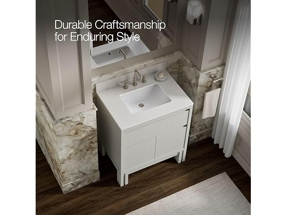 Kohler 30" Bathroom Vanity Cabinet Sink and Quartz top White