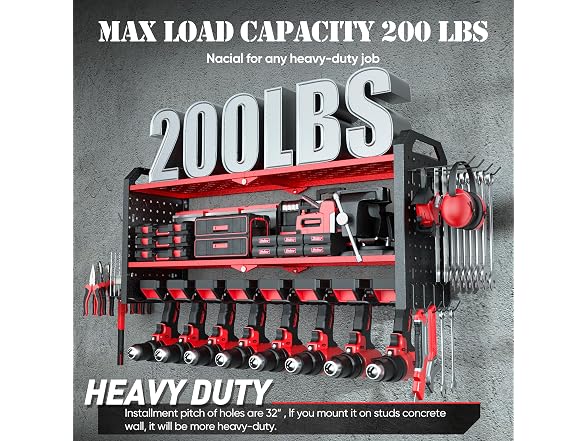 Power Tool Organizer with Charging Station 