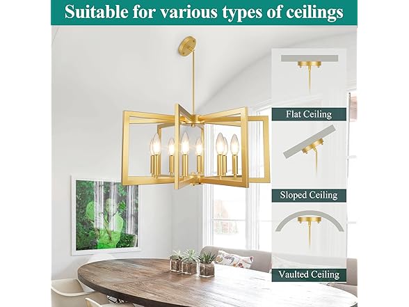 8-Light Chandelier, Farmhouse Dining Room Light Fixture