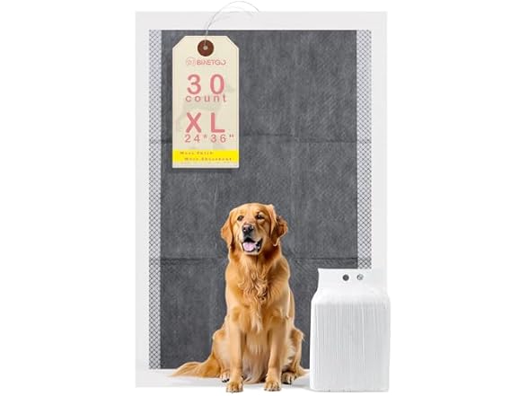 BinetGo Puppy Pads Disposable Puppy Training Pads L,Charcoal